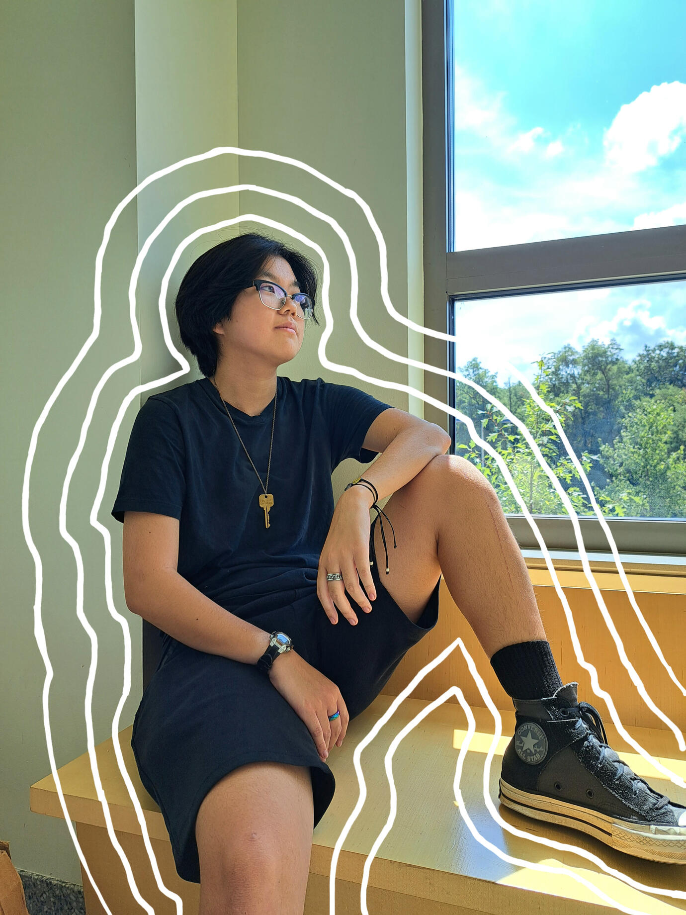 Portrait of Sae Egoshi, an Animator, Motion Designer, and photographer at UMBC.